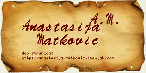 Anastasija Matković vizit kartica
